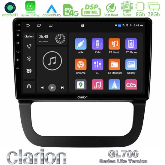 Clarion GL700 Lite Series 8Core Android11 2+32GB VW Jetta Navigation Multimedia Tablet 10" Με Carplay & Android Auto