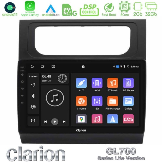 Clarion GL700 Lite Series 8Core Android11 2+32GB VW Touran 2011-2015 Navigation Multimedia Tablet 10" Με Carplay & Android Auto