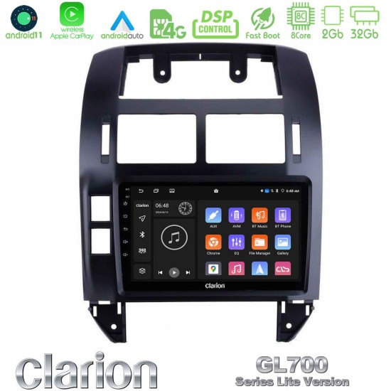 Clarion GL700 Lite Series 8Core Android11 2+32GB VW Polo 2002-2009 Navigation Multimedia Tablet 9" Με Carplay & Android Auto