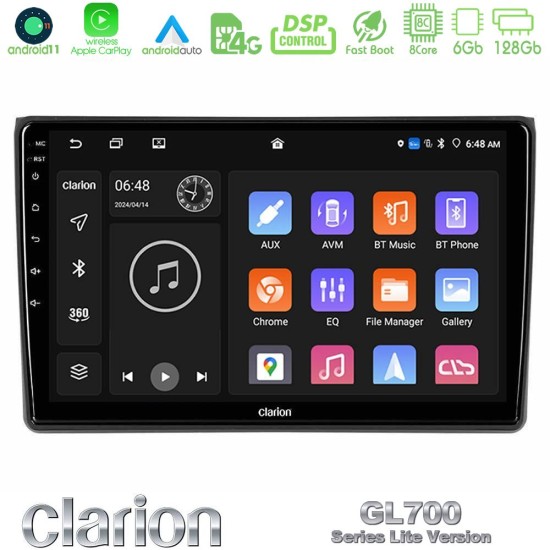 Clarion GL700 Lite Series 8Core Android11 6+128GB Audi A4 B7 Navigation Multimedia Tablet 9" Με Carplay & Android Auto Clarion GL700 Lite Series 8Core Android11 6+128GB Audi A4 B7 Navigation Multimedia Tablet 9" Με Carplay & Android Auto