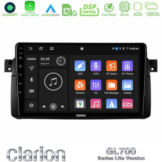 Clarion GL700 Lite Series 8Core Android11 6+128GB BMW E46 Navigation Multimedia Tablet 9" Με Carplay & Android Auto Clarion GL700 Lite Series 8Core Android11 6+128GB BMW E46 Navigation Multimedia Tablet 9" Με Carplay & Android Auto
