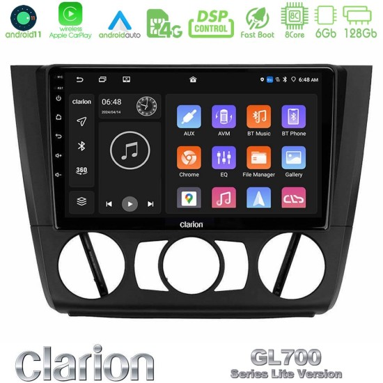 Clarion GL700 Lite Series 8Core Android11 6+128GB BMW 1Series E81/E82/E87/E88 (MANUAL A/C) Navigation Multimedia Tablet 9" Με Carplay & Android Auto Clarion GL700 Lite Series 8Core Android11 6+128GB BMW 1Series E81/E82/E87/E88 (MANUAL A/C) Navigation Multimedia Tablet 9" Με Carplay & Android Auto