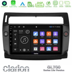 Clarion GL700 Lite Series 8Core Android11 6+128GB Citroen C4 2004-2010 Navigation Multimedia Tablet 9" (μαύρο χρώμα) Με Carplay & Android Auto