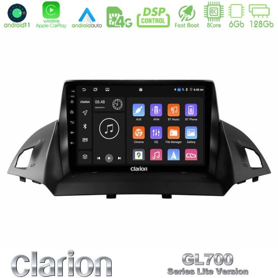 Clarion GL700 Lite Series 8Core Android11 6+128GB Ford C-Max/Kuga Navigation Multimedia Tablet 9" Με Carplay & Android Auto