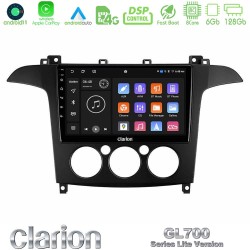 Clarion GL700 Lite Series 8Core Android11 6+128GB Ford S-Max 2006-2008 (manual A/C) Navigation Multimedia Tablet 9" Με Carplay & Android Auto