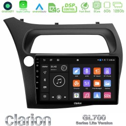 Clarion GL700 Lite Series 8Core Android11 6+128GB Honda CiviC Hatchback 2006-2011 Navigation Multimedia Tablet 9" Με Carplay & Android Auto