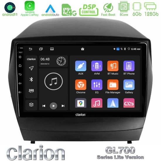 Clarion GL700 Lite Series 8Core Android11 6+128GB Hyundai IX35 Auto A/C Navigation Multimedia Tablet 9" Με Carplay & Android Auto