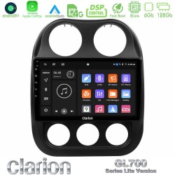 Clarion GL700 Lite Series 8Core Android11 6+128GB Jeep Compass 2012-2016 Navigation Multimedia Tablet 10" Με Carplay & Android Auto Clarion GL700 Lite Series 8Core Android11 6+128GB Jeep Compass 2012-2016 Navigation Multimedia Tablet 10" Με Carplay & Android Auto