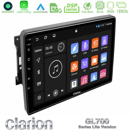 Clarion GL700 Lite Series 8Core Android11 6+128GB Chrysler / Dodge / Jeep Navigation Multimedia Tablet 10" Με Carplay & Android Auto