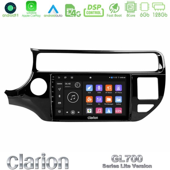 Clarion GL700 Lite Series 8Core Android11 6+128GB Kia Rio 2015-2017 Navigation Multimedia Tablet 9" Με Carplay & Android Auto