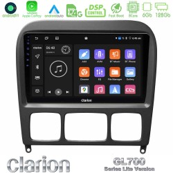 Clarion GL700 Lite Series 8Core Android11 6+128GB Mercedes S Class 1999-2004 (W220) Navigation Multimedia Tablet 9" Με Carplay & Android Auto
