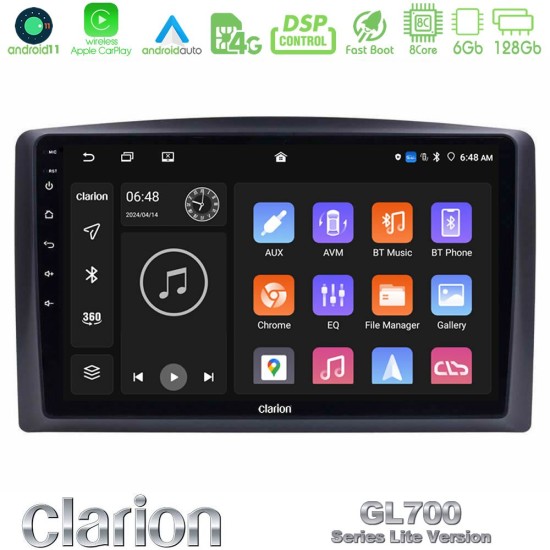 Clarion GL700 Lite Series 8Core Android11 6+128GB Mercedes Vito 2015-2021 Navigation Multimedia Tablet 10" Με Carplay & Android Auto Clarion GL700 Lite Series 8Core Android11 6+128GB Mercedes Vito 2015-2021 Navigation Multimedia Tablet 10" Με Carplay & Android Auto