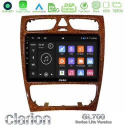 Clarion GL700 Lite Series 8Core Android11 6+128GB Mercedes C Class (W203) Navigation Multimedia Tablet 9" (Wooden Style) Με Carplay & Android Auto