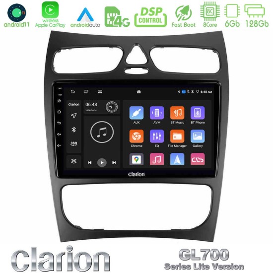 Clarion GL700 Lite Series 8Core Android11 6+128GB Mercedes CLK Class W209 2000-2004 Navigation Multimedia Tablet 9" Με Carplay & Android Auto Clarion GL700 Lite Series 8Core Android11 6+128GB Mercedes CLK Class W209 2000-2004 Navigation Multimedia Tablet 9" Με Carplay & Android Auto