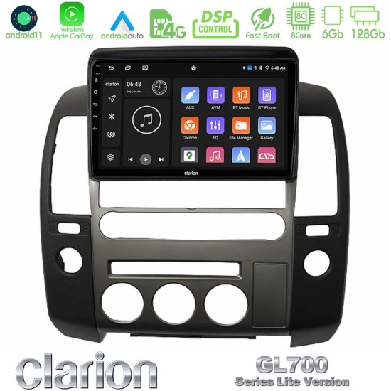 Clarion GL700 Lite Series 8Core Android11 6+128GB Nissan Navara D40 2006-2012 (με εργ.οθόνη) Navigation Multimedia Tablet 9" Με Carplay & Android Auto Clarion GL700 Lite Series 8Core Android11 6+128GB Nissan Navara D40 2006-2012 (με εργ.οθόνη) Navigation Multimedia Tablet 9" Με Carplay & Android Auto