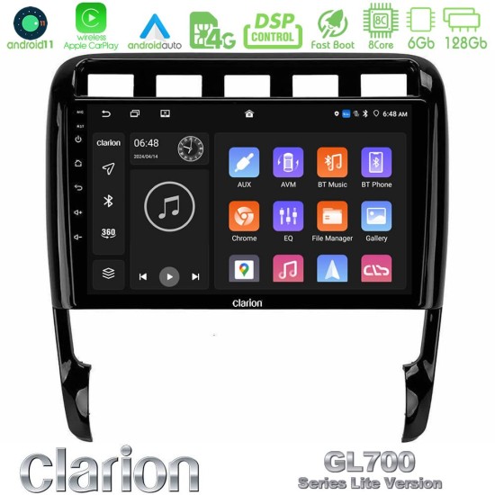 Clarion GL700 Lite Series 8Core Android11 6+128GB Porsche Cayenne 2003-2010 Navigation Multimedia Tablet 9" Με Carplay & Android Auto Clarion GL700 Lite Series 8Core Android11 6+128GB Porsche Cayenne 2003-2010 Navigation Multimedia Tablet 9" Με Carplay & Android Auto