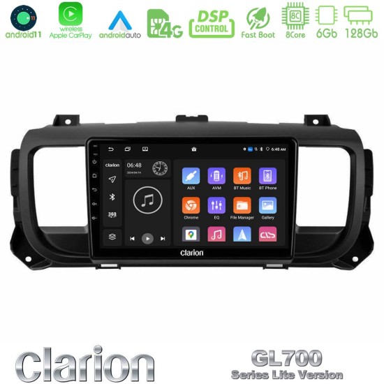 Clarion GL700 Lite Series 8Core Android11 6+128GB Citroen/Peugeot/Opel/Toyota Navigation Multimedia Tablet 9" Με Carplay & Android Auto