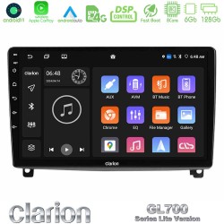 Clarion GL700 Lite Series 8Core Android11 6+128GB Peugeot 407 Navigation Multimedia Tablet 9" Με Carplay & Android Auto