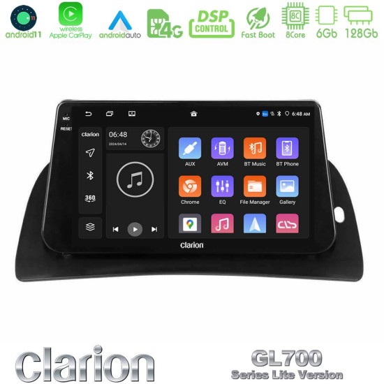 Clarion GL700 Lite Series 8Core Android11 6+128GB Renault Kangoo 2013-2018 Navigation Multimedia Tablet 9" Με Carplay & Android Auto Clarion GL700 Lite Series 8Core Android11 6+128GB Renault Kangoo 2013-2018 Navigation Multimedia Tablet 9" Με Carplay & Android Auto