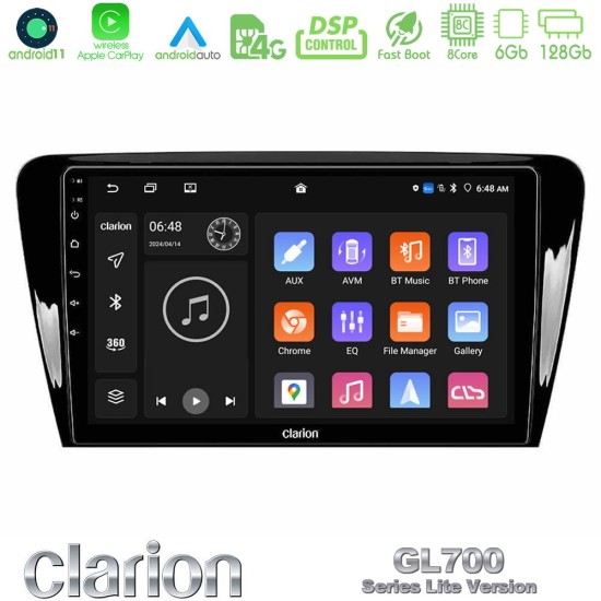 Clarion GL700 Lite Series 8Core Android11 6+128GB Skoda Octavia 7 Navigation Multimedia Tablet 10" Με Carplay & Android Auto