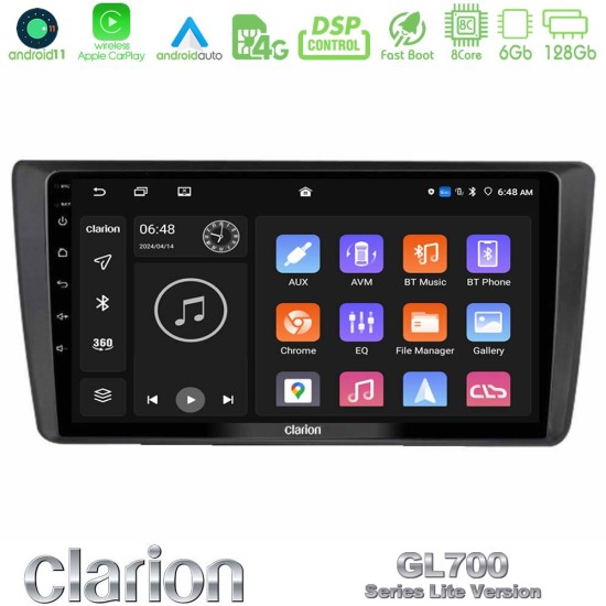 Clarion GL700 Lite Series Skoda Octavia 2004-2012 8Core Android11 6+128GB Navigation Multimedia Tablet 9" Με Carplay & Android Auto