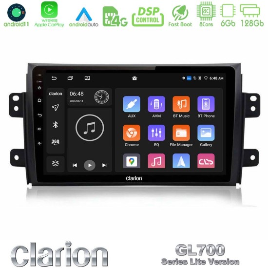 Clarion GL700 Lite Series 8Core Android11 6+128GB Suzuki SX4 2006-2014 Fiat Sedici 2006-2014 Navigation Multimedia Tablet 9" Με Carplay & Android Auto Clarion GL700 Lite Series 8Core Android11 6+128GB Suzuki SX4 2006-2014 Fiat Sedici 2006-2014 Navigation Multimedia Tablet 9" Με Carplay & Android Auto