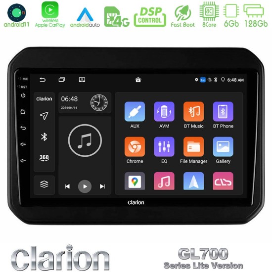 Clarion GL700 Lite Series 8Core Android11 6+128GB Suzuki Ignis Navigation Multimedia Tablet 9" Με Carplay & Android Auto
