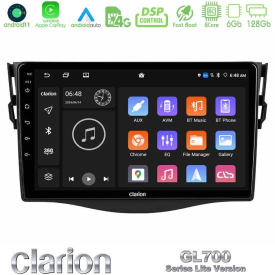 Clarion GL700 Lite Series 8Core Android11 6+128GB Toyota RAV4 Navigation Multimedia Tablet 9" Με Carplay & Android Auto