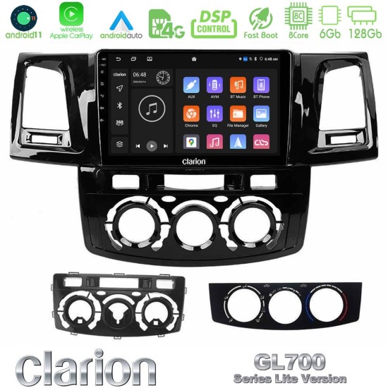 Clarion GL700 Lite Series 8Core Android11 6+128GB Toyota Hilux 2007-2011 Navigation Multimedia Tablet 9" Με Carplay & Android Auto