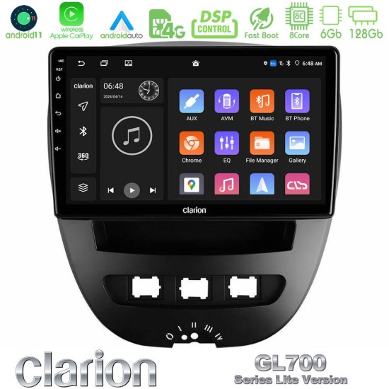 Clarion GL700 Lite Series 8Core Android11 6+128GB Toyota Aygo/Citroen C1/Peugeot 107 Navigation Multimedia Tablet 10" Με Carplay & Android Auto Clarion GL700 Lite Series 8Core Android11 6+128GB Toyota Aygo/Citroen C1/Peugeot 107 Navigation Multimedia Tablet 10" Με Carplay & Android Auto
