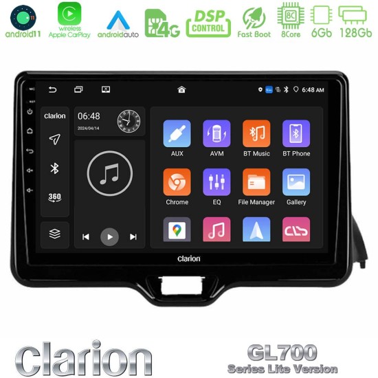 Clarion GL700 Lite Series 8Core Android11 6+128GB Toyota Yaris 2020-> Navigation Multimedia Tablet 10" Με Carplay & Android Auto Clarion GL700 Lite Series 8Core Android11 6+128GB Toyota Yaris 2020-> Navigation Multimedia Tablet 10" Με Carplay & Android Auto
