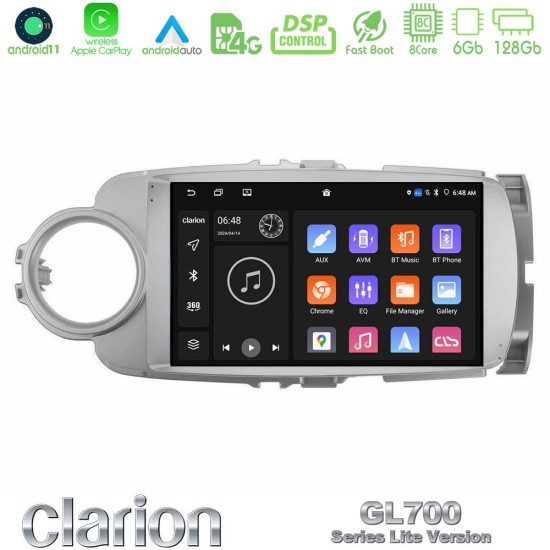Clarion GL700 Lite Series 8Core Android11 6+128GB Toyota Yaris Navigation Multimedia Tablet 9" Με Carplay & Android Auto Clarion GL700 Lite Series 8Core Android11 6+128GB Toyota Yaris Navigation Multimedia Tablet 9" Με Carplay & Android Auto