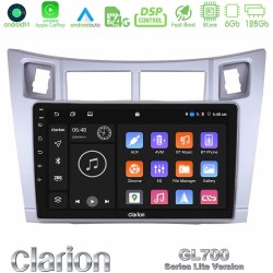 Clarion GL700 Lite Series 8Core Android11 6+128GB Toyota Yaris Navigation Multimedia Tablet 9" (Ασημί Χρώμα) Με Carplay & Android Auto