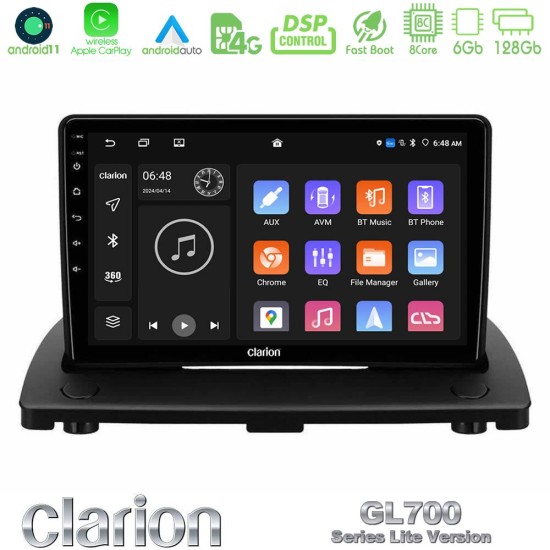 Clarion GL700 Lite Series 8Core Android11 6+128GB Volvo XC90 2006-2014 Navigation Multimedia Tablet 9" Με Carplay & Android Auto