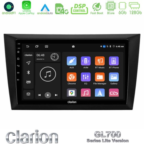 Clarion GL700 Lite Series 8Core Android11 6+128GB Vw Golf 6 Navigation Multimedia Tablet 9" Με Carplay & Android Auto