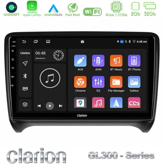 Clarion GL300 Series 4Core Android11 2+32GB Audi TT B7 Navigation Multimedia Tablet 9" Με Carplay & Android Auto Clarion GL300 Series 4Core Android11 2+32GB Audi TT B7 Navigation Multimedia Tablet 9" Με Carplay & Android Auto