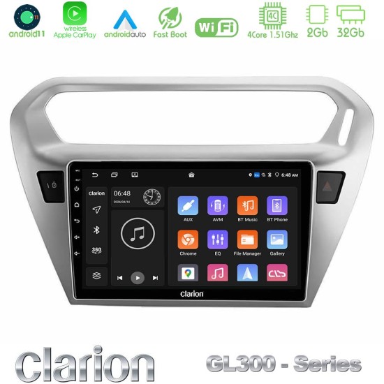 Clarion GL300 Series 4Core Android11 2+32GB Citroen C-Elysee / Peugeot 301 Navigation Multimedia Tablet 9" Με Carplay & Android Auto Clarion GL300 Series 4Core Android11 2+32GB Citroen C-Elysee / Peugeot 301 Navigation Multimedia Tablet 9" Με Carplay & Android Auto