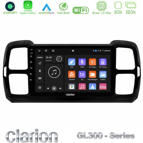 Clarion GL300 Series Citroen DS5 Aircross 2017-2021 4Core Android11 2+32GB Navigation Multimedia Tablet 9" Με Carplay & Android Auto