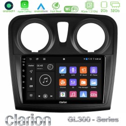 Clarion GL300 Series 4Core Android11 2+32GB Dacia Sandero 2014-2020 Navigation Multimedia Tablet 9" Με Carplay & Android Auto Clarion GL300 Series 4Core Android11 2+32GB Dacia Sandero 2014-2020 Navigation Multimedia Tablet 9" Με Carplay & Android Auto