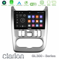 Clarion GL300 Series 4Core Android11 2+32GB Dacia Duster/Sandero/Logan Navigation Multimedia Tablet 9" Με Carplay & Android Auto Clarion GL300 Series 4Core Android11 2+32GB Dacia Duster/Sandero/Logan Navigation Multimedia Tablet 9" Με Carplay & Android Auto