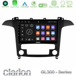 Clarion GL300 Series 4Core Android11 2+32GB Ford S-Max 2006-2012 Navigation Multimedia Tablet 9" Με Carplay & Android Auto Clarion GL300 Series 4Core Android11 2+32GB Ford S-Max 2006-2012 Navigation Multimedia Tablet 9" Με Carplay & Android Auto