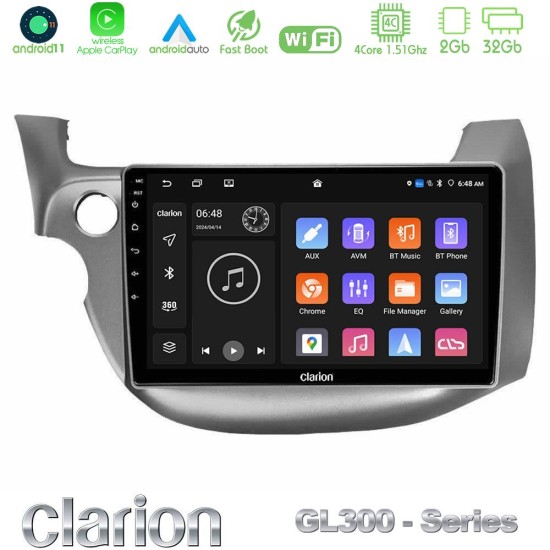 Clarion GL300 Series 4Core Android11 2+32GB Honda Jazz 2009-2013 Navigation Multimedia Tablet 10" Με Carplay & Android Auto Clarion GL300 Series 4Core Android11 2+32GB Honda Jazz 2009-2013 Navigation Multimedia Tablet 10" Με Carplay & Android Auto