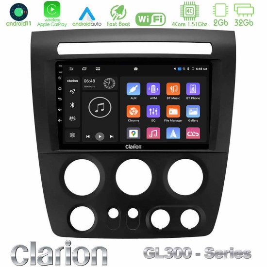 Clarion GL300 Series 4Core Android11 2+32GB Hummer H3 2005-2009 Navigation Multimedia Tablet 9" Με Carplay & Android Auto Clarion GL300 Series 4Core Android11 2+32GB Hummer H3 2005-2009 Navigation Multimedia Tablet 9" Με Carplay & Android Auto