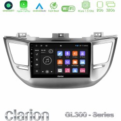 Clarion GL300 Series 4Core Android11 2+32GB Hyundai Tucson 2015-2018 Navigation Multimedia Tablet 9" Με Carplay & Android Auto
