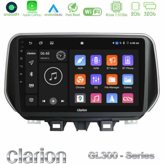 Clarion GL300 Series 4Core Android11 2+32GB Hyundai Tucson 2019-> Navigation Multimedia Tablet 9" Με Carplay & Android Auto Clarion GL300 Series 4Core Android11 2+32GB Hyundai Tucson 2019-> Navigation Multimedia Tablet 9" Με Carplay & Android Auto