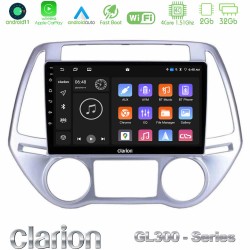 Clarion GL300 Series 4Core Android11 2+32GB Hyundai i20 2012-2014 Navigation Multimedia Tablet 9" Με Carplay & Android Auto