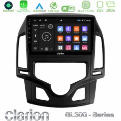 Clarion GL300 Series 4Core Android11 2+32GB Hyundai i30 2007-2012 Auto A/C Navigation Multimedia Tablet 9" Με Carplay & Android Auto