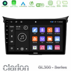 Clarion GL300 Series 4Core Android11 2+32GB Hyundai i30 2012-2017 Navigation Multimedia Tablet 9" Με Carplay & Android Auto