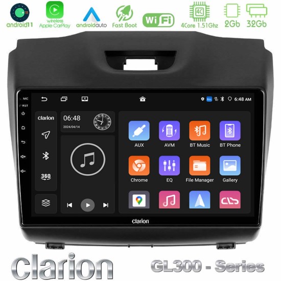 Clarion GL300 Series 4Core Android11 2+32GB Isuzu D-MAX 2012-2019 Navigation Multimedia Tablet 9" Με Carplay & Android Auto Clarion GL300 Series 4Core Android11 2+32GB Isuzu D-MAX 2012-2019 Navigation Multimedia Tablet 9" Με Carplay & Android Auto