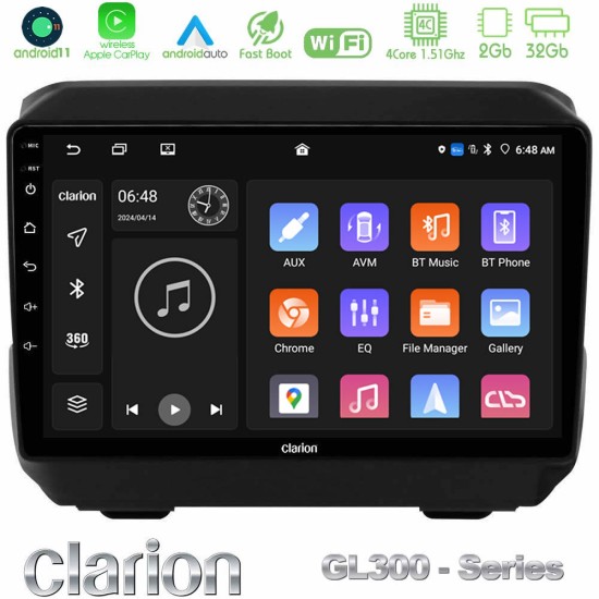 Clarion GL300 Series 4Core Android11 2+32GB Jeep Wrangler 2018-> Navigation Multimedia Tablet 9" Με Carplay & Android Auto Clarion GL300 Series 4Core Android11 2+32GB Jeep Wrangler 2018-> Navigation Multimedia Tablet 9" Με Carplay & Android Auto
